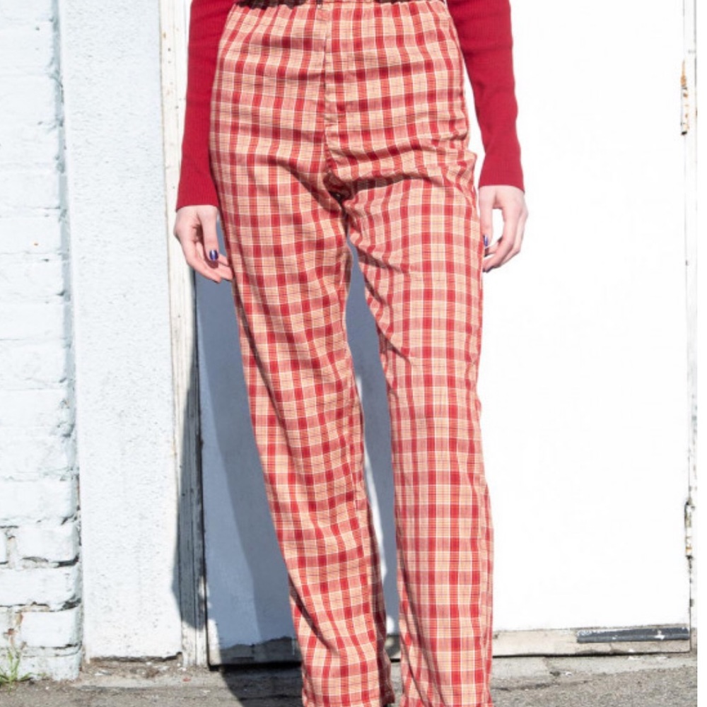 red plaid tilden pants